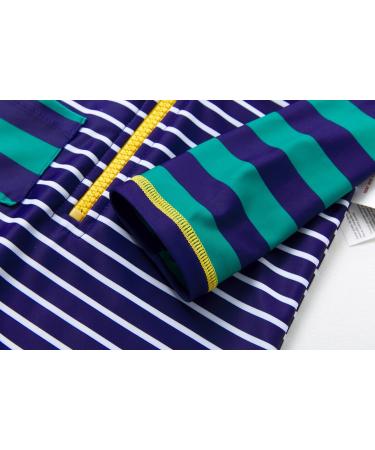 BONVERANO Baby Boys Swimsuit | UPF 50+ Full-Zip Hoodie One Piece Swimwear | 3-6 Months Stripe - Buy Online on SooperMarket.com