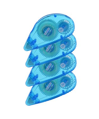 Glue Runner Permanent Double Sided Adhesive Scrapbook Runner Tape Roller 0.3-inch by 360-Inch Permanent Adhesive Dots Roller Applicator 4 Pack - Blue BU 4 Pack