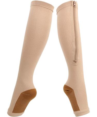 ZLXHDL Compression Stockings with Zipper - 2 Pairs for Men & Women Open Toe Design - XXL Size - Buy Online on SooperMarket.com
