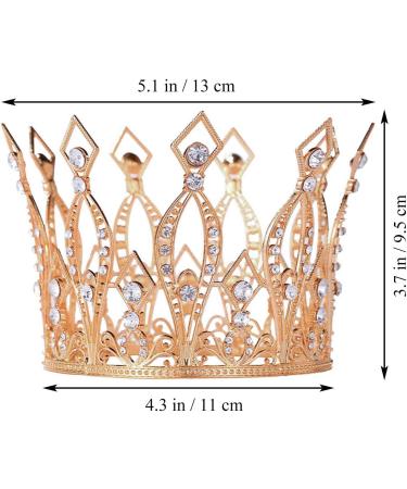 Rhinestone Crystal Crown Cake Topper - Handmade Tiara for Baby Shower, Birthday, Wedding - Rose Gold - Buy Online on SooperMarket.com