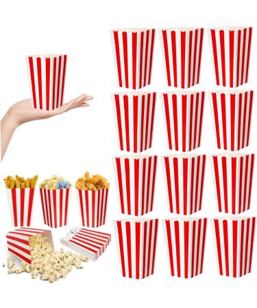100 Pcs Popcorn Boxes Mini Paper Popcorn Box Container for Movie Night Decorations White and Red Stripes in Popcorn Concession Equipment & Supplies - Buy Online on SooperMarket.com