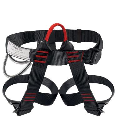 NewDoar Climbing Harness, Mountaineering Rock Climbing Harness, Half Body Harness for Rappelling Fire Rescuing Tree Climbing Black