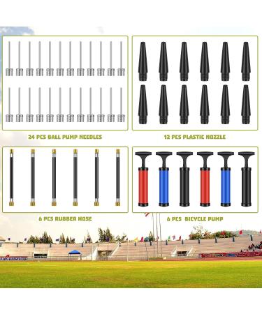 Portable Hand Air Pump Kit for Sports Balls - Yoga, Fitness, Soccer, Volleyball, Basketball - Includes Needle, Nozzle, Extension Hose (6 Sets) - Buy Online on SooperMarket.com
