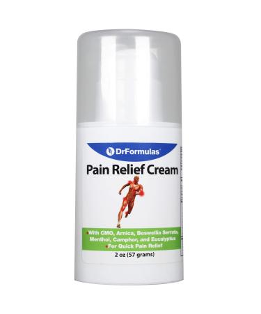 DrFormulas Pain Relief Cream | Extra Strength for Arthritis Aches Neuropathy Back Pain Joint Pain All Natural for Women Men Kids 2 oz
