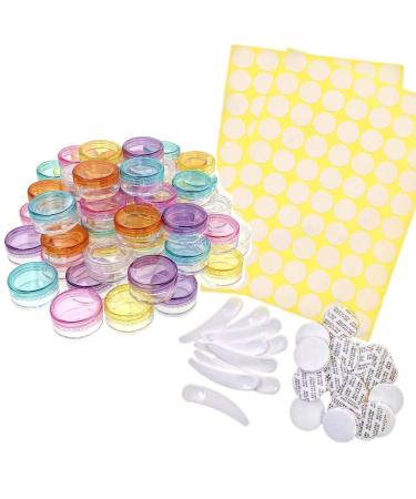 JZK 60 x transparent multi -colored round trial cosmetics 5ml 5G cosmetics cosmetics Small empty jar container plastic bottles for travel for cream lip balm glitter powder