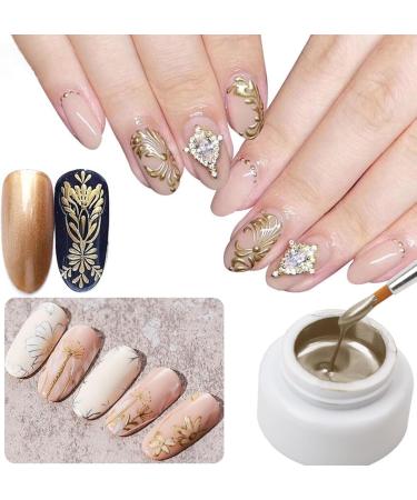 Metallic Painting Gel - 3PC Mirror Metallic Nail Polish - 3D Metal Painting Gel Reflective High Shine Nail Polish - Super Glossy Soak off UV/LED Nail Gel (Silver Gold Rose Gold) - Buy Online on SooperMarket.com
