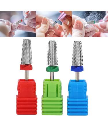 3PC Safety Nail Drill Set - Professional Polishing Tools for Acrylic & Gel Nails | Medium-Fine Coarse Bits (Silver) - Ideal for Nail Art & Care - Buy Online on SooperMarket.com