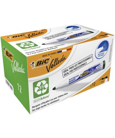 BIC 1701 Whiteboard Marker Velleda ECOlutions (round tip line width 1.4 mm) box of 12 green