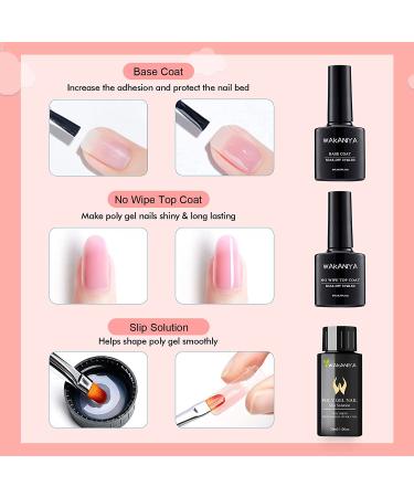Complete Wakaniya Poly Nail Gel Kit with UV Lamp - 10 Colors for DIY French Ombre Nails - Buy Online on SooperMarket.com