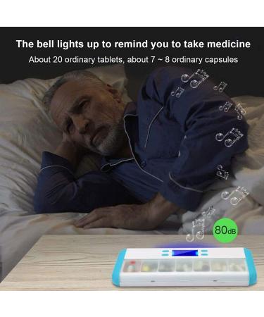 Elderly Pill Box 7 Compartment Intelligent Sealed Alarm Pill Box Portable Electronic Pill Timer-Reminder-Dispenser with Digital Screen Pill Box for Vitamins Brown - Buy Online on SooperMarket.com