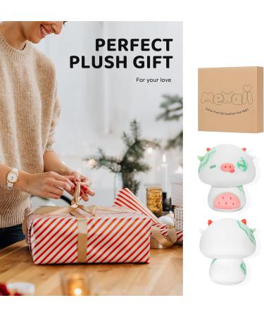 Mewaii 14 Soft Watermelon Cow Mushroom Pillow Stuffed Animal Plush - Cuddly White Cow Toy for Kids | 14 Inch - Buy Online on SooperMarket.com