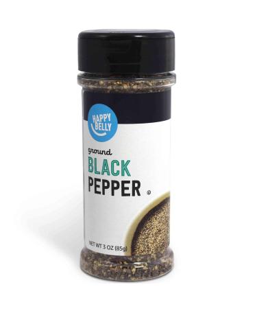 Amazon Brand - Happy Belly Black Pepper, Coarse Ground, 3 Ounces