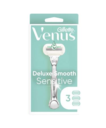Gillette Venus Deluxe Smooth Sensitive Womens Razor Handle + 3 Blade Refills UQNA4931