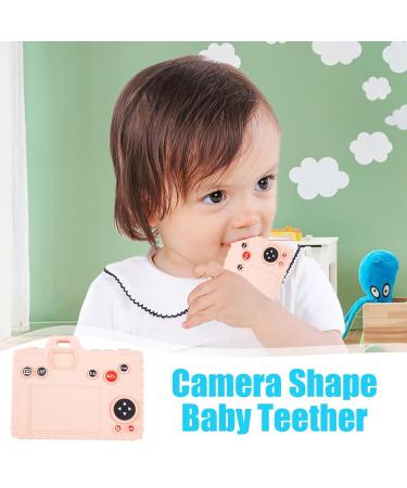 Yajexun Silicone Bite Rings for Toddlers | Chew Toy in Camera Shape - Soft Pink for Boys & Girls (3+ Months) - Buy Online on SooperMarket.com