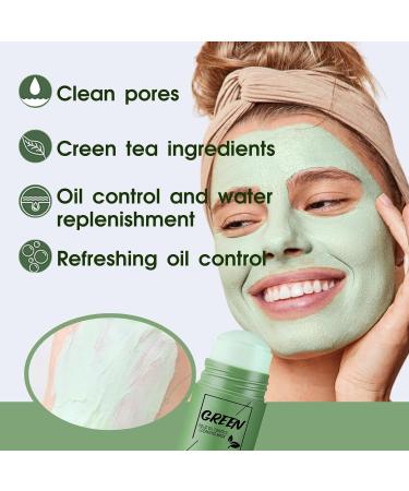 Green Tea Mask Stick Green Mask Stick Green Tea Deep Cleanse Mask Stick Clay Mask Purifying Oil Control Clean Solid Mask Face Moisturizing Acne Deep Pore Cleansing for All Skin Types - Buy Online on SooperMarket.com