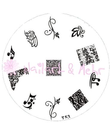 STAMPING STENCIL # T-53 Musical notes tendrils French
