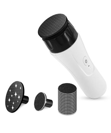 Electric Callus Remover Callus Removal Foot Rechargeable Professional Electric Callus Remover Foot Care Pedicure Rasp Foot File Sander 3 Speeds (White)