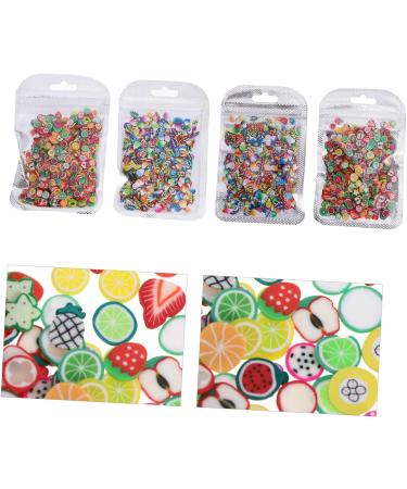 Mikinona 4 Packs Nail Art Polymer Clay Fruit Nail Art Slice Diy Nail Decoration Supplies Craft Making Beads Fruit Pattern Nail Decorations Nail Art Craft Suite Manicure Resin 3d - Buy Online on SooperMarket.com