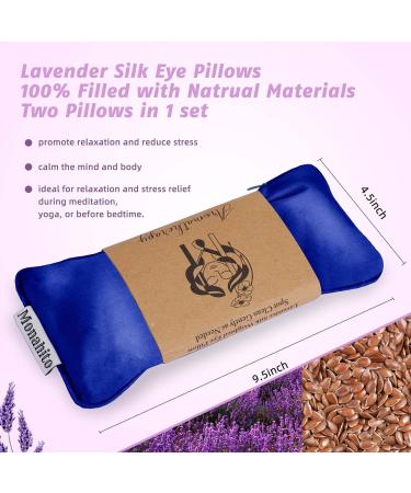 MONAHITO Lavender-Infused Weighted Eye Pillows for Relaxation - Pack of 2 Blue | Ideal for Yoga, Spa, Meditation | Hot and Cold Therapy Eye Mask for Women/Men - Buy Online on SooperMarket.com