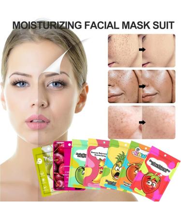 Sheet Mask 7 pc Fruit Extract Masks Organic Face Mask Pineapple Face Mask Moisturizing Facial Mask Face Facial Mask Collagen Face Mask Hydrating Improve dullness & Brighten Women/Men for All Skin - Buy Online on SooperMarket.com