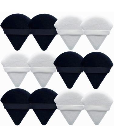 12Pcs Triangle Powder Puff, Velvety Powder Puffs for Face Powder, Makeup Puff with the Pointed Corners to Get in Under Eyes and Tzones, Velour Puff Makes Your Makeup Flawless.