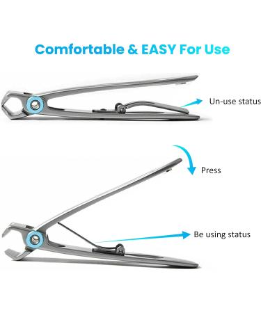 Nail Clipper Wide Jaw Opening Nail Clippers Giant Nail Clipper for Thick Nails Stainless Steel Fingernail and Toenail Clippers Cutter Trimmer for Men Women - Buy Online on SooperMarket.com