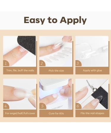 Modelones Nail Tips 500 PCS - Full Cover Soft Gel Tips Set Pre-Shaped Matte PMMA Resin 10 Sizes Medium Almond for Nail Art DIY - Buy Online on SooperMarket.com