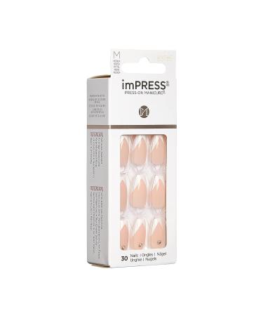 KISS imPRESS So French Press-On Manicure Nail Kit | PureFit Technology | Medium Length Nails | Includes Prep Pad, Mini Nail File, Cuticle Stick | 30 Fake Nails - Buy Online on SooperMarket.com