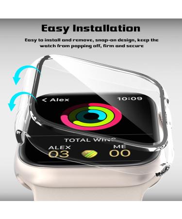 2 Pack Apple Watch Series 8/7 45mm Case & Screen Protector - Clear Hard PC Bumper with Tempered Glass Film - Anti-Scratch & Ultra-Thin Cover by EWUONU - Buy Online on SooperMarket.com