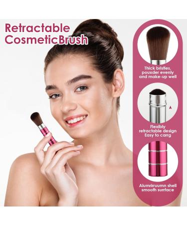Andibro 2Pcs Retractable Kabuki Makeup Brush Portable Travel Foundation Brush Loose Powder Brush Blush Makeup Brushes Face Liquid Foundation Sunscreen Brush Extensible Contour Makeup Brush with Cover - Buy Online on SooperMarket.com
