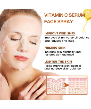 Vitamin C Face Mist Vitamin C Serum Spray For Face Anti Aging Face Spray Face Serum Lifting & Firming Mask And Spray Hydrating Mist Deeply Moisturizing & Skin Brightening Spray - Buy Online on SooperMarket.com