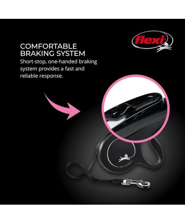 Buy Flexi Classic Retractable Dog Leash - Ergonomic Durable Tangle-Free for Dogs Up to 20 kg - 4.8 m | Size M Black - Buy Online on SooperMarket.com