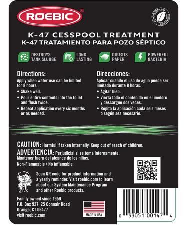 Roebic K-47-Q-12 Cesspool Treatment - Effective Eco-Friendly Solution for Waste Digestion | International Shipping Available - Buy Online on SooperMarket.com