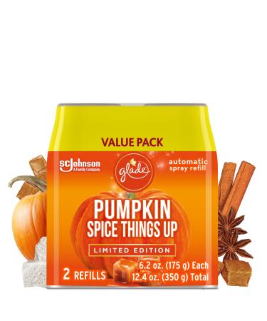 Glade Automatic Spray Refill, Air Freshener for Home and Bathroom, Pumpkin Spice Things Up, 6.2 Oz, 2 Count