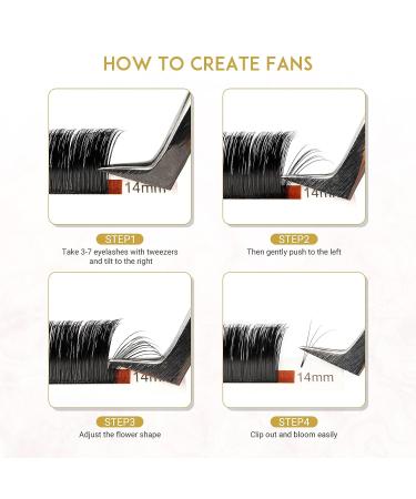 Cuckoo Volume Eyelash Extensions 0.07mm C Curl 8-15 Mixed Length Easy Fan 2 Trays - Professional Rapid Blooming Self Fanning Lashes - Buy Online on SooperMarket.com