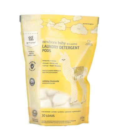 Grab Green Laundry Detergent Pods Newborn Baby 0-4 Months Calming Chamomile with Essential Oils 30 Loads 1.05 lbs (480 g)