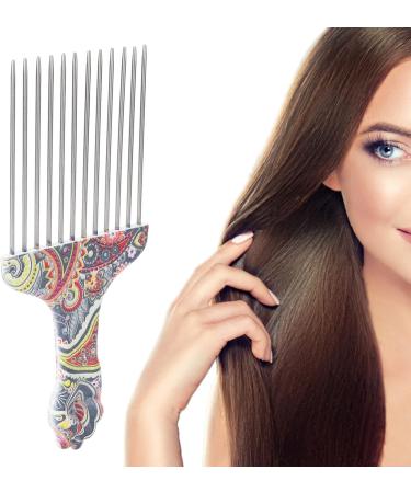 TYTOGE Hair Pick Comb Professional Afro Stainless Steel Detangle Hair Pick Comb for Curly Hair Styling (waist flower K4) - Buy Online on SooperMarket.com