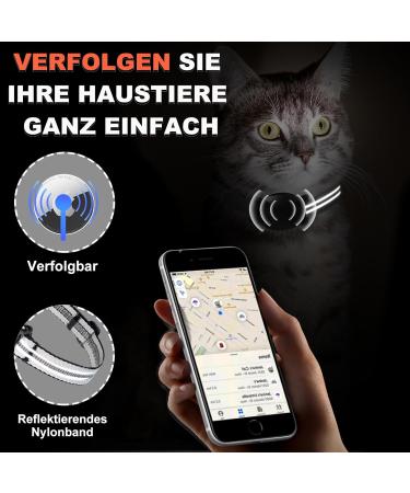Waterproof Airtag Cat Collar - Reflective Gray XS (18-23cm) with Safety Lock & Elastic for Kittens & Small Dogs - Buy Online on SooperMarket.com