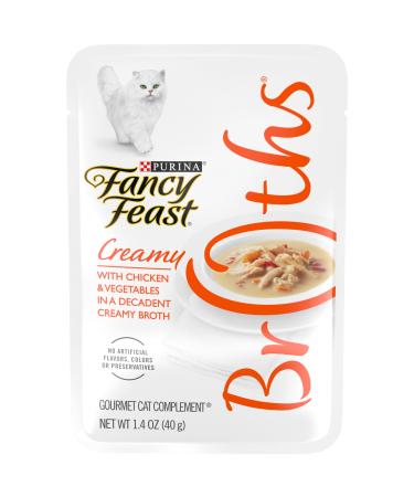 Purina Fancy Feast Limited Ingredient, Grain Free Wet Cat Food Complement, Broths Creamy With Chicken - (16) 1.4 oz. Pouches