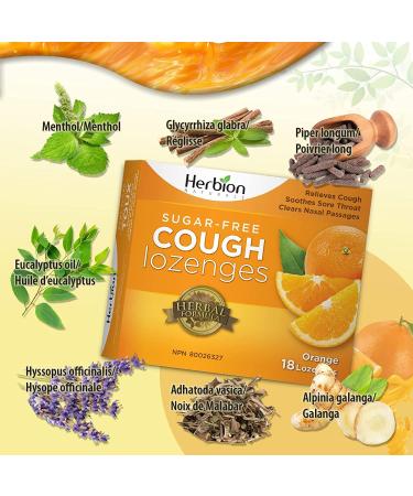 Herbion Naturals Sugar-Free Cough Lozenges with Natural Orange Flavour Relieves Cough Clears Nasal Congestion Soothes Sore Throat For Adults and Children 12 years and above (Pack of 6) 108 Count - Buy Online on SooperMarket.com