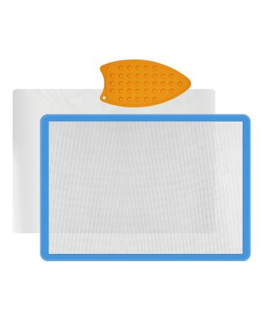 Applique Fusing Mat(17 x 24)  Silicone Mat for Applique and Arts Crafts Creation  Quilter Silicone Appli-Fuse Mat  Including Non-Stick Pressing Sheet for Heat Press and Silicone Iron Rest Pad 17x24
