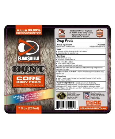 Elimishield HUNT Core Body Foam - Odor Eliminator for Hunters (Unscented) - Buy Online on SooperMarket.com
