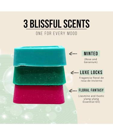 Solid Hair Conditioner Collection - Handmade Natural Hair Care Set for All Hair Types | 3-Pack Luxe Locks with Essential Oils & Shea Butter - Perfect Hair Gift Set with Travel Soaps - Buy Online on SooperMarket.com