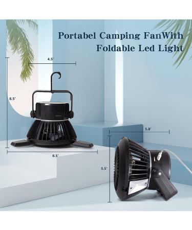 Busypiggy Camping Fan with LED Lantern - Portable Solar Tent Light and USB Rechargeable Desk Fan - Buy Online on SooperMarket.com