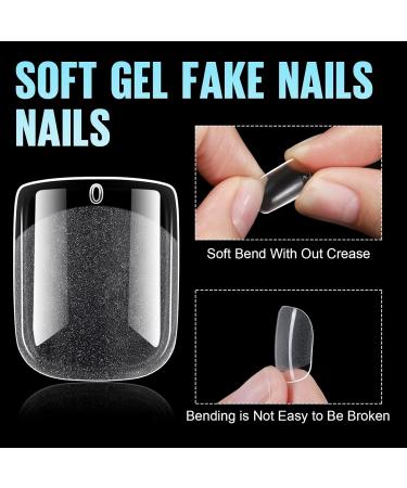 TOMICCA Extra Short Square Fake Nail Tips - 192Pcs Half Matte Acrylic Pre Filed Gel Tips for DIY & Salon - Perfect for Beginners & Professionals - Buy Online on SooperMarket.com