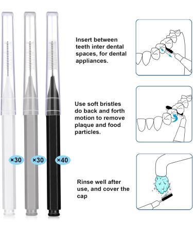 Patelai 100-Piece Interdental Brush Set - Effective Tooth Cleaning Tools for Oral Hygiene | Black White Gray Toothpick Flossers - Buy Online on SooperMarket.com