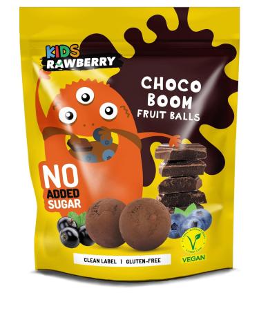 RAWBERRY Children's Cocoa Fruit Balls - No Added Sugar Gluten Free Vegan Snack (8 x 50 g) | Healthy International Shipping - Buy Online on SooperMarket.com