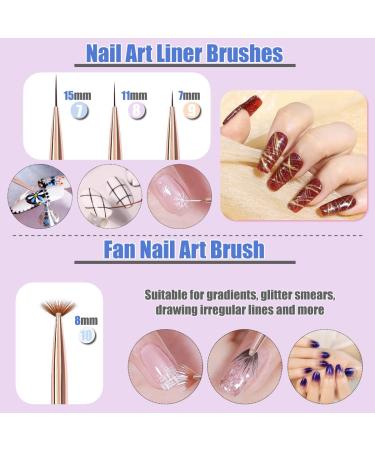 KINGMAS 10Pcs Nail Art Brushes Nail Gel Polish Painting Brush Drawing Pen Nail Liner Brush and Nail Dotting Pen for Gel Polish DIY Manicure Salon at Home - Buy Online on SooperMarket.com