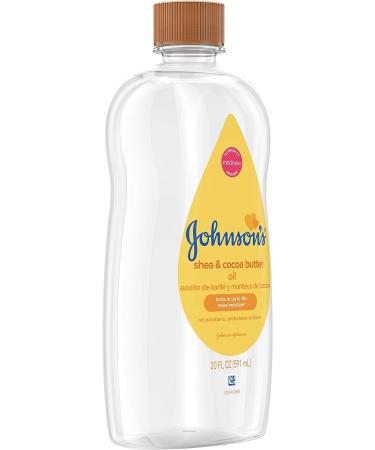 Johnson's Baby Oil with Shea & Cocoa Butter - 20 fl. oz | Hypoallergenic Formula for Preventing Moisture Loss - Buy Online on SooperMarket.com