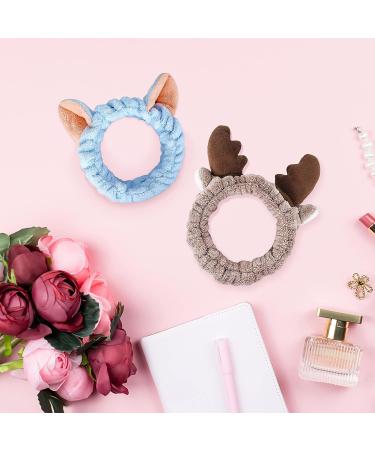 Buy 4-Pack Make-Up Hair Bands for Women | Stylish Cosmetic Bands for Makeup & Shower Blue White Light Gray & Black - Buy Online on SooperMarket.com